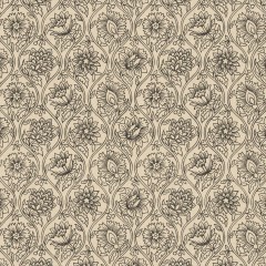 fabric lotus charcoal print flat