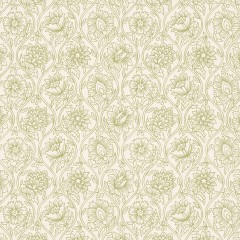 fabric lotus moss print flat