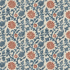 Mevlana Indigo Curtains Fabric Flat