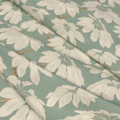 Fabric Pondicherry Soft Teal Print Wave