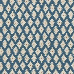 Sana Indigo Curtains Fabric Flat