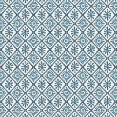 Sumana Indigo Curtains Fabric Flat