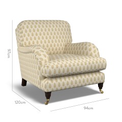 furniture bliss chair indira ochre print dimension