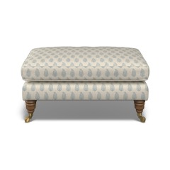 furniture bliss footstool indira chambray print front