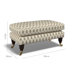 furniture bliss footstool indira charcoal print dimension