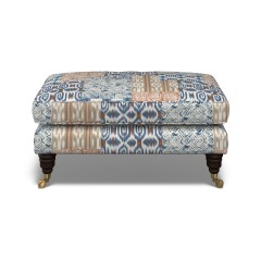 Bliss Footstool Kantha Indigo