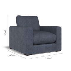 furniture cloud chair safara indigo weave dimension