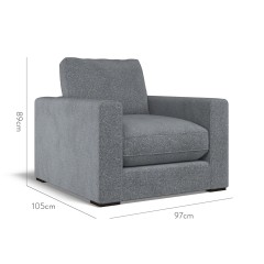 furniture cloud chair yana denim weave dimension