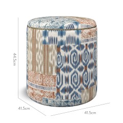 furniture malpaso footstool kantha indigo print dimension