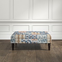 furniture monterey medium footstool kantha indigo print lifestyle