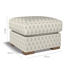 furniture vermont fixed ottoman indira chambray print dimension