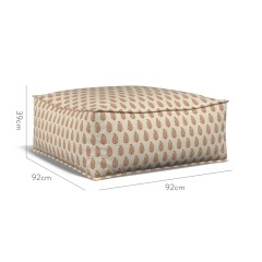 furniture zen pouffe indira rust print dimension