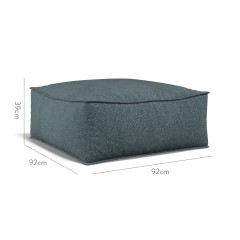 furniture zen pouffe yana teal weave dimension