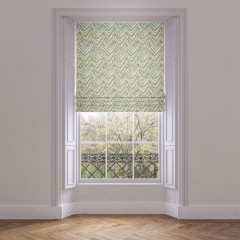 roman blind kelim celadon print lifestyle 1