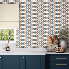 Fergana Indigo Wallpaper