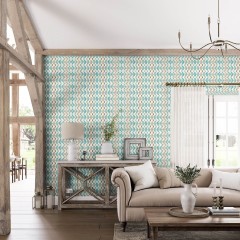 Fergana Teal Wallpaper