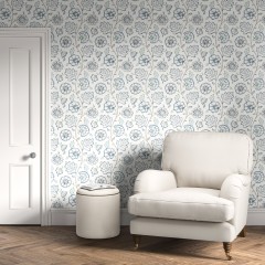 Wallpaper Kalamkari Azure Lifestyle 2