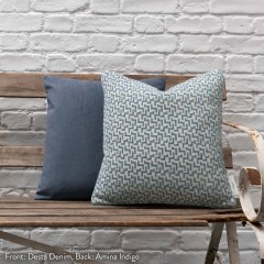 Amina Indigo Woven Cushion 43cm x 43cm