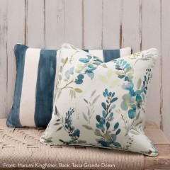 Harumi Kingfisher Printed Cotton Cushion 43cm x 43cm