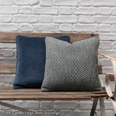 Jina Indigo Woven Cushion 43cm x 43cm