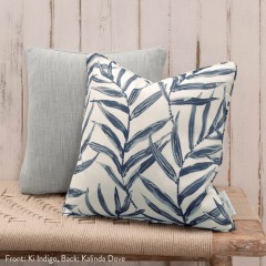 Ki Indigo Printed Cotton Cushion 43cm x 43cm