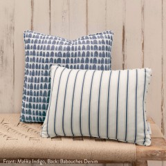 Malika Indigo Woven Cushion 43cm x 30cm