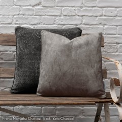 Namatha Charcoal Printed Cotton Cushion 43cm x 43cm