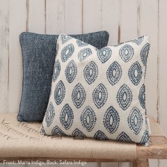 Safara Indigo Woven Cushion 43cm x 43cm