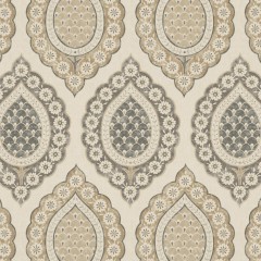 Fabric Indienne Espresso Print Flat