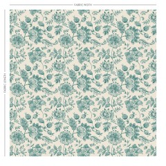 Kamila Teal Printed Cotton Fabric