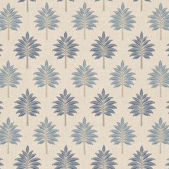 Palmette Denim Printed Cotton Fabric