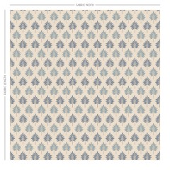 Palmette Denim Printed Cotton Fabric