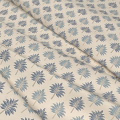 Fabric Palmette Denim Print Wave