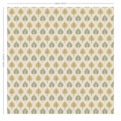 Palmette Leaf Printed Cotton Fabric