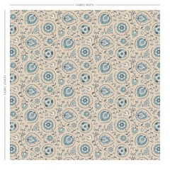 Shimla Azure Printed Cotton Fabric