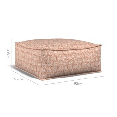 furniture zen pouffe ellora cinnamon print dimension