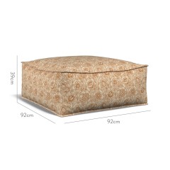 furniture zen pouffe lotus ginger print dimension