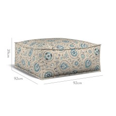 furniture zen pouffe shimla azure print dimension