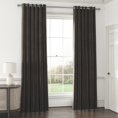 ready made curtain cosmos graphite plain eyelet lined main