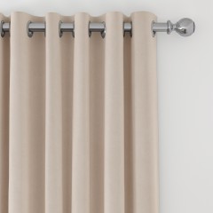 ready made curtain cosmos stone plain eyelet lined detail