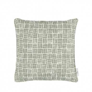 Atlas Sage Printed Cotton Cushion 43cm x 43cm