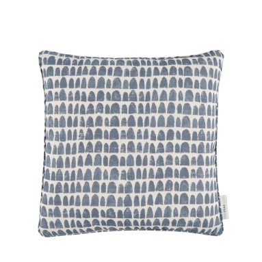 Babouches Denim Printed Cotton Cushion 43cm x 43cm