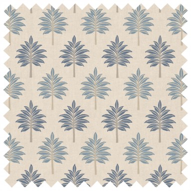 Palmette Denim Printed Cotton Fabric