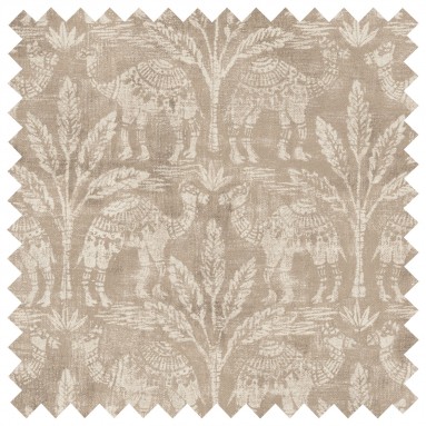 Toubkal Taupe Printed Cotton Fabric