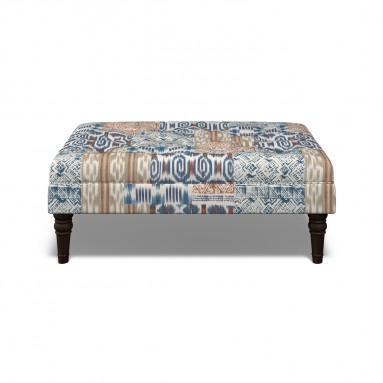 Monterey Footstool Kantha Indigo