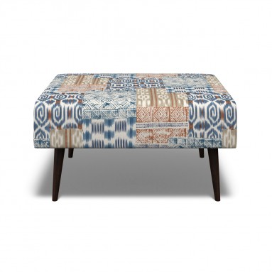 Ombu Footstool Kantha Indigo