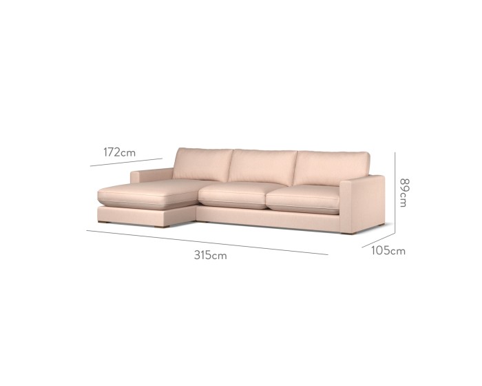 Cloud Large Chaise LHF Amina Blush