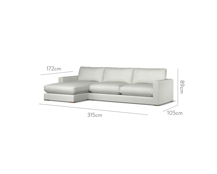 Cloud Large Chaise LHF Amina Mineral