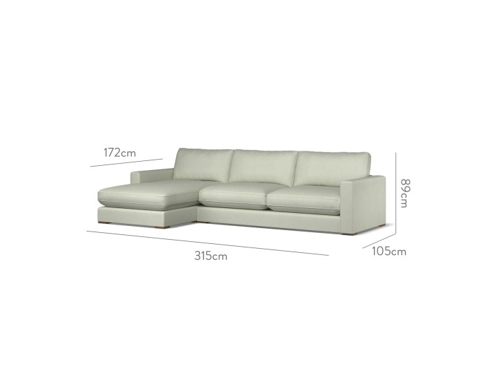 Cloud Large Chaise LHF Amina Sage