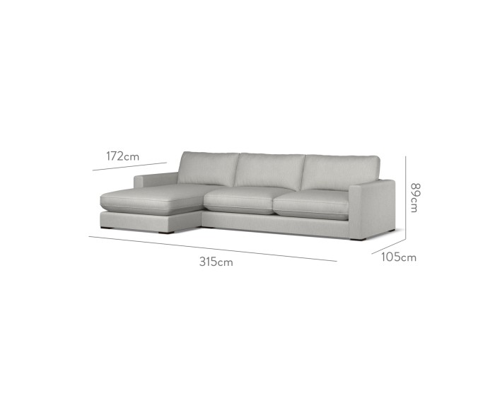 Cloud Large Chaise LHF Amina Smoke